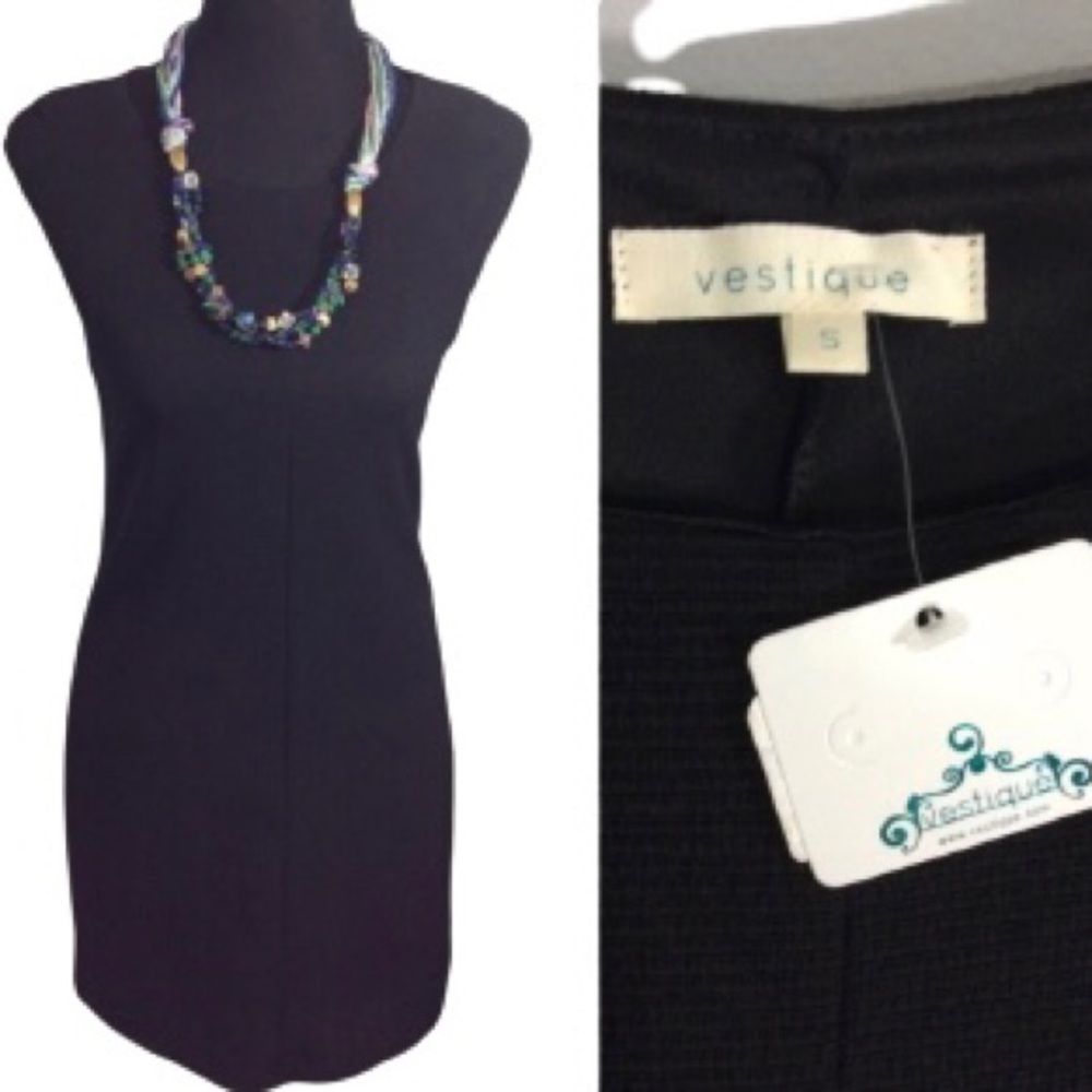 NWT Ribbed Black Dress BodyCon S Vestique